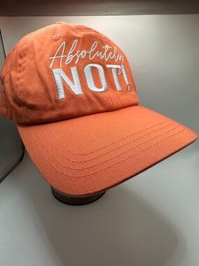Source Unknown Orange "Absolutely NOT!" Embroidered Baseball Cap